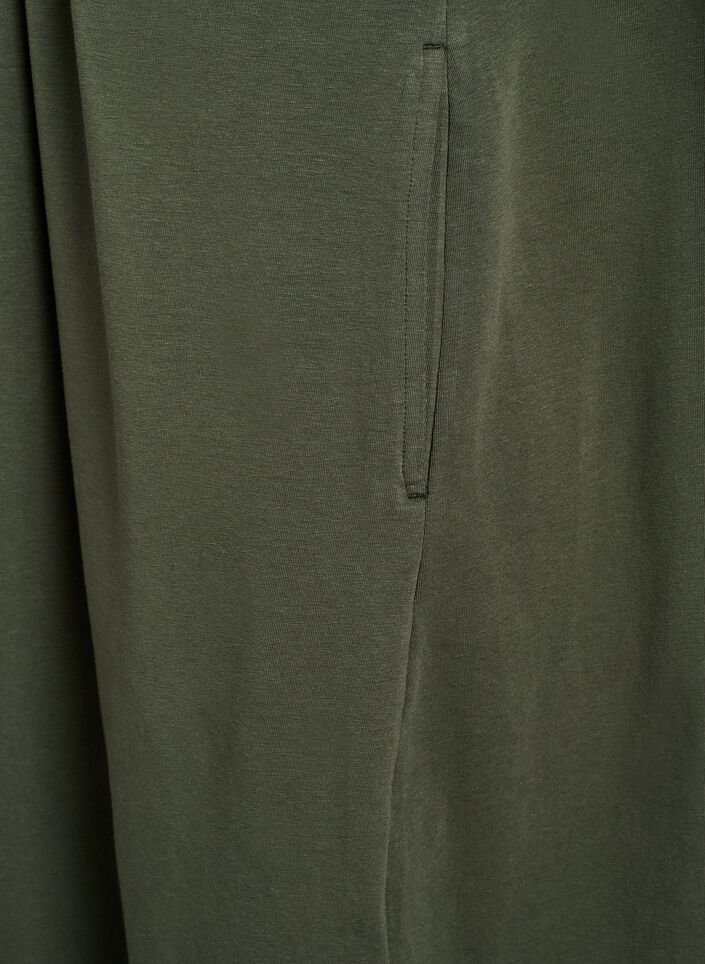 Katoenen midi-jurk met korte mouwen, Groen, Packshot image number 4