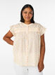 Mouwloze A-lijn katoenen blouseshirt, Geel, Model image number 0
