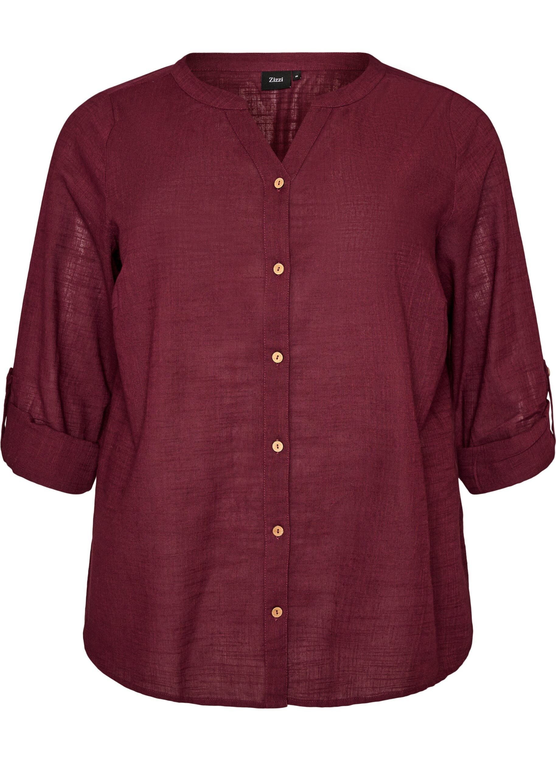 Katoenen blouse met een V-hals