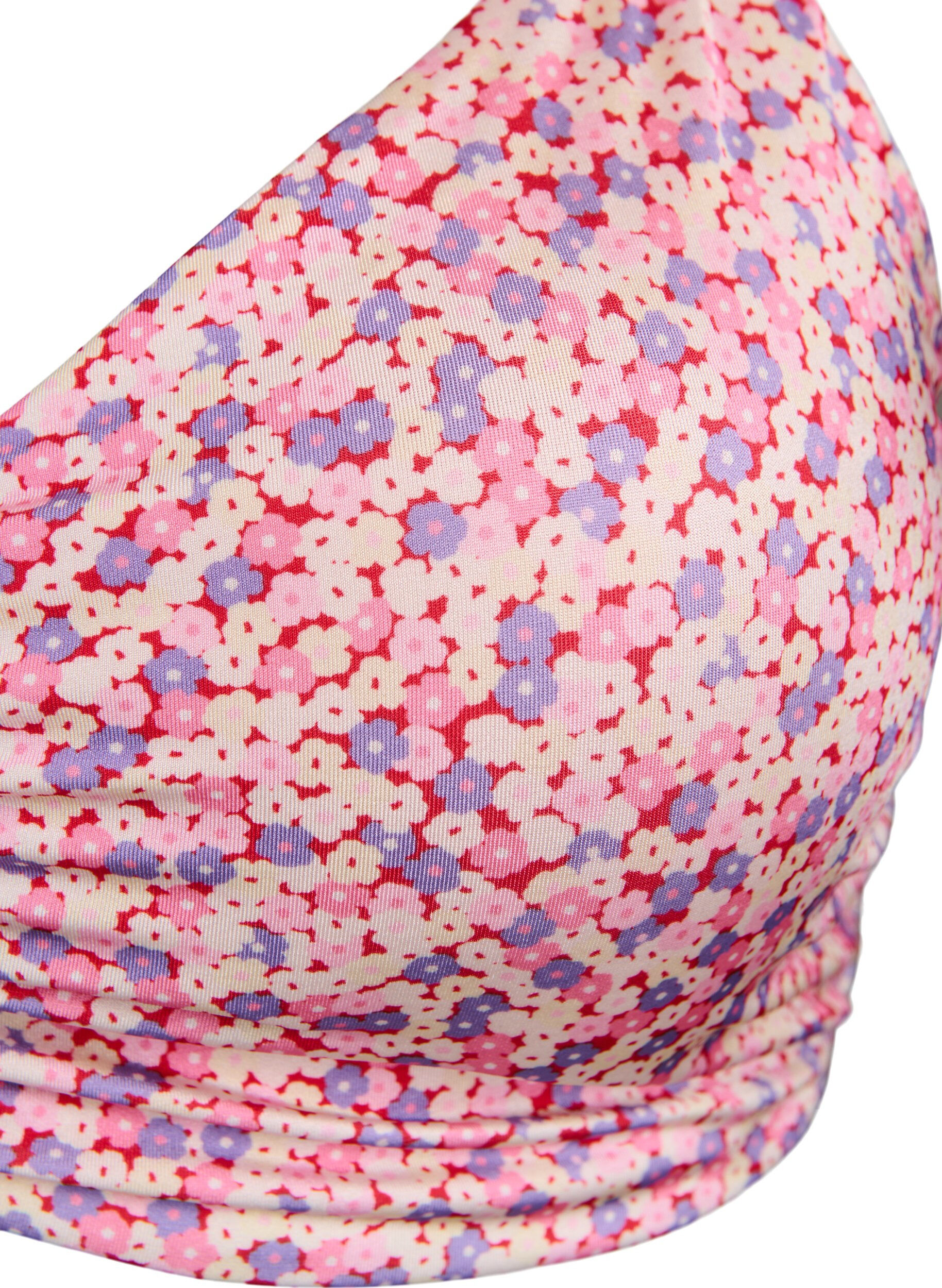 ZizziBloemetjes bikini top met afneembare vulling, Roze, Packshot image number 2