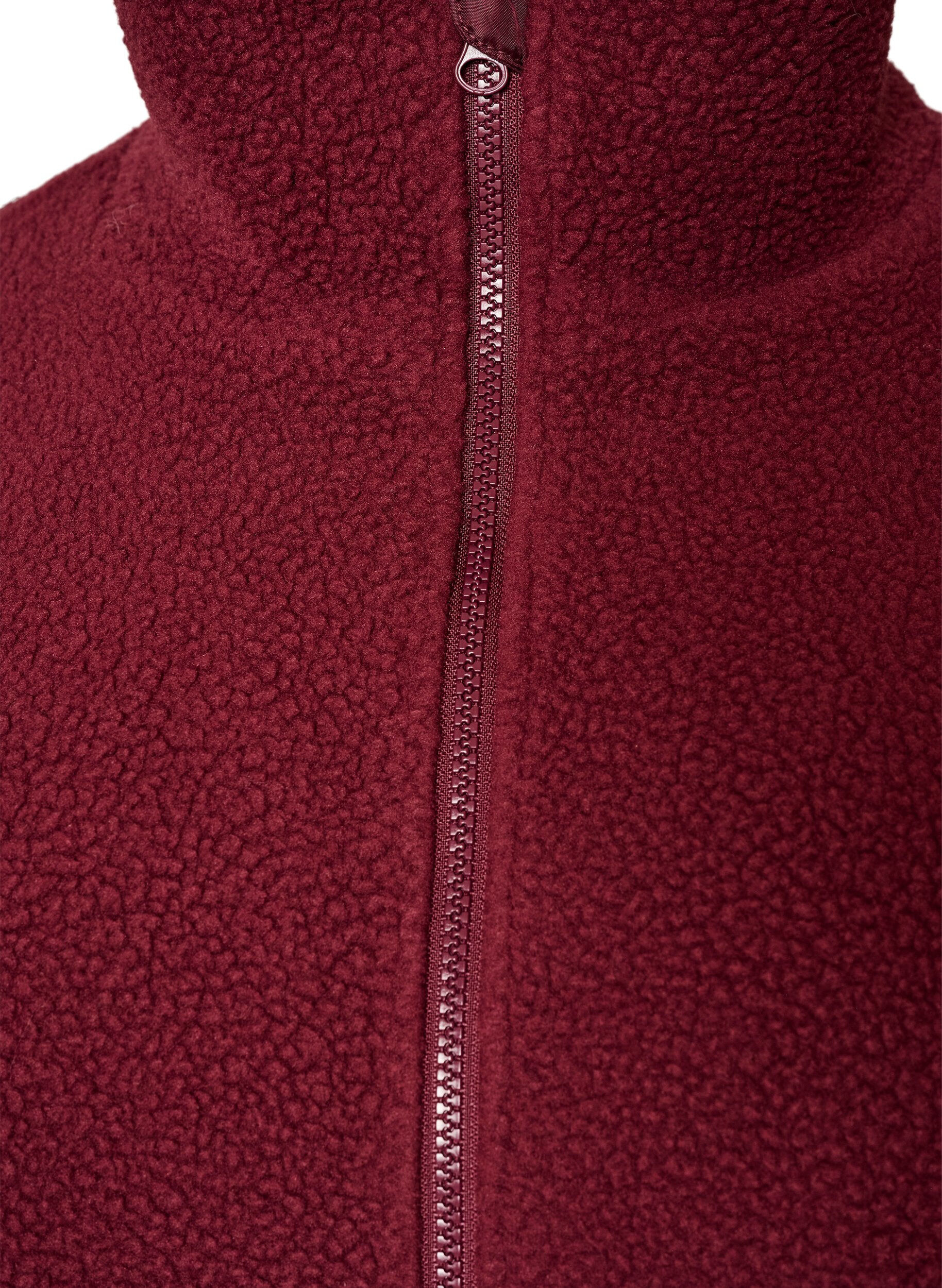 ZizziTeddyjas met broderie anglaise rand en hoge kraag, Rood, Packshot image number 2