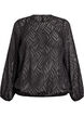 Chiffon blouse met een textuurpatroon, Zwart, Packshot image number 0