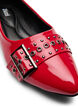 Wide fit - Ballerina met bandje en studs, Rood, Packshot image number 3