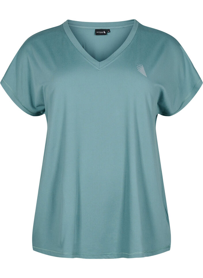 Losvallend sport T-shirt met V-hals, North Atlantic, Packshot