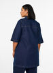 Denim jurk met grote zakken en 3/4 mouwen, Blauw, Model image number 2