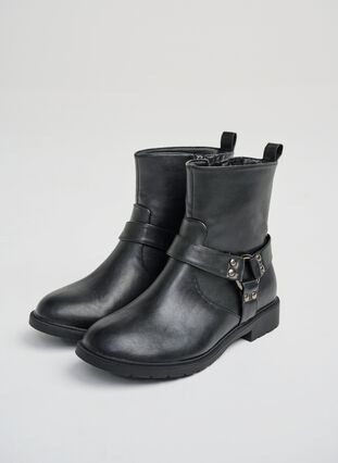 ZizziWide fit - Korte bikerlaars, Black, Image image number 0