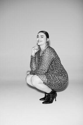 ZizziLeopard jurk, , Model