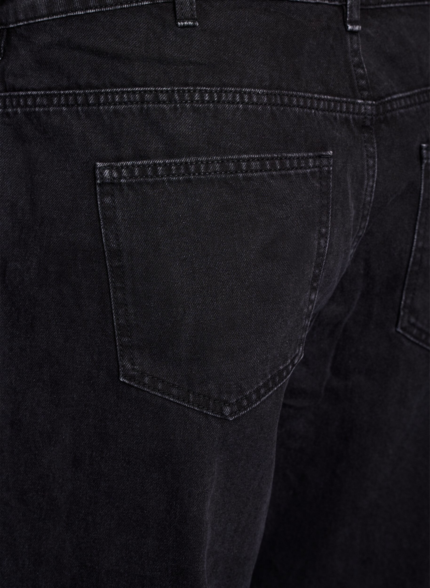 ZizziStraight-fit jeans met een strikceintuur, Zwart, Packshot image number 3