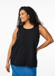 Mouwloze top met textuur, Zwart, Model image number 0