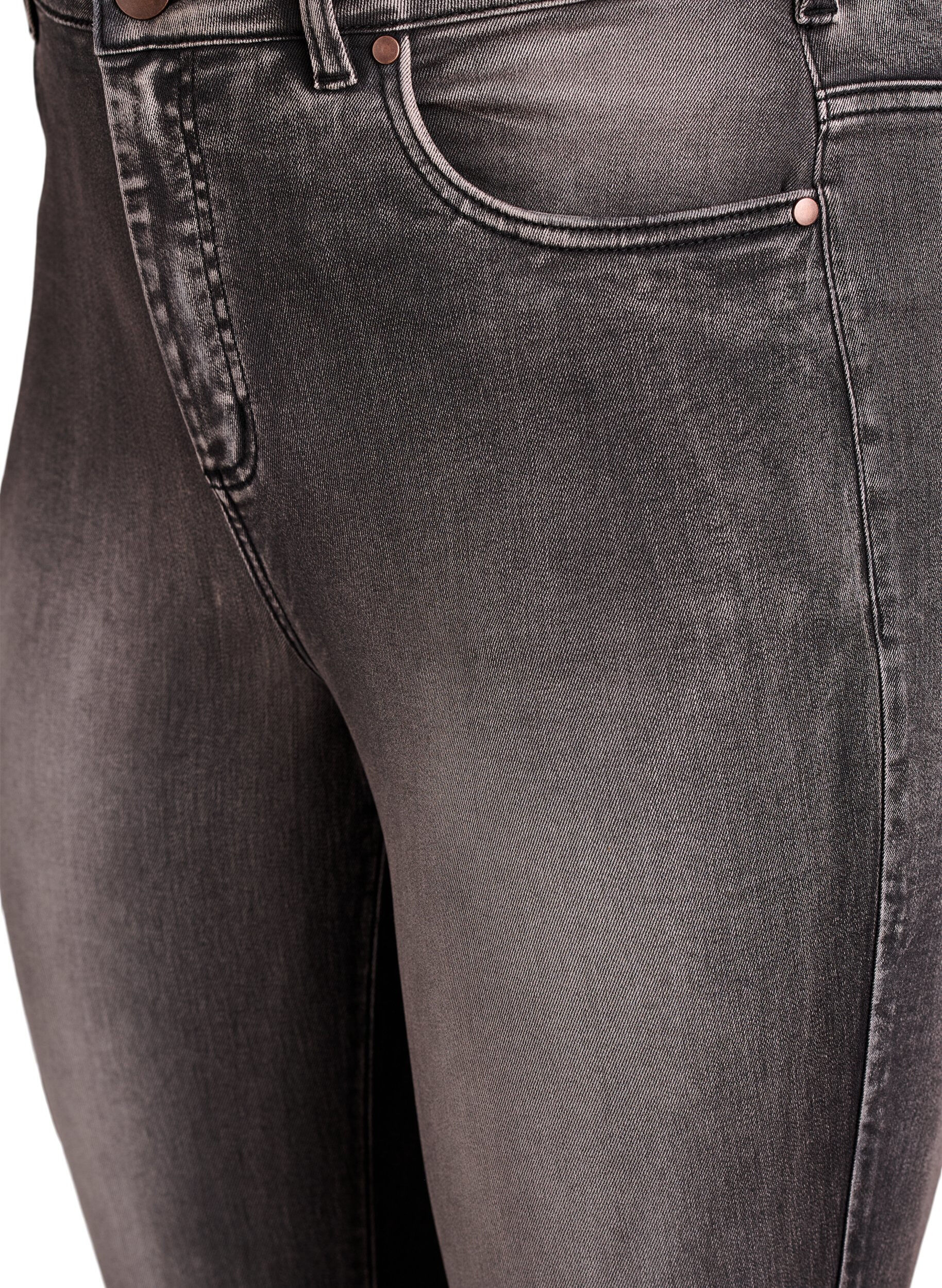 ZizziSuper slim Amy jeans met hoge taille, Grijs, Packshot image number 2