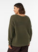 Gebreide blouse met een opengewerkt structuurpatroon, Groen, Model image number 2