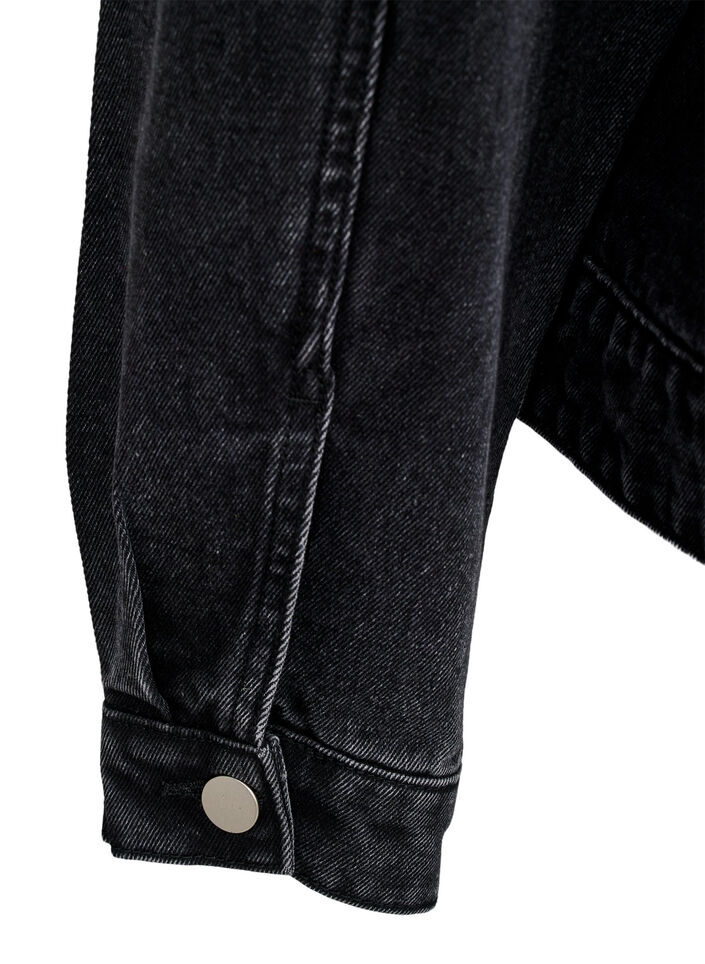 Spijkerjack met parelfranjes, Grey Denim, Packshot