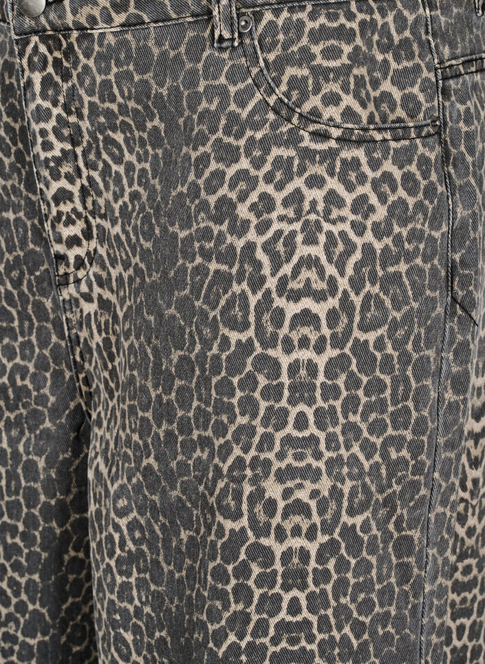 Luipaardprint denim bermuda shorts, Leopard, Packshot