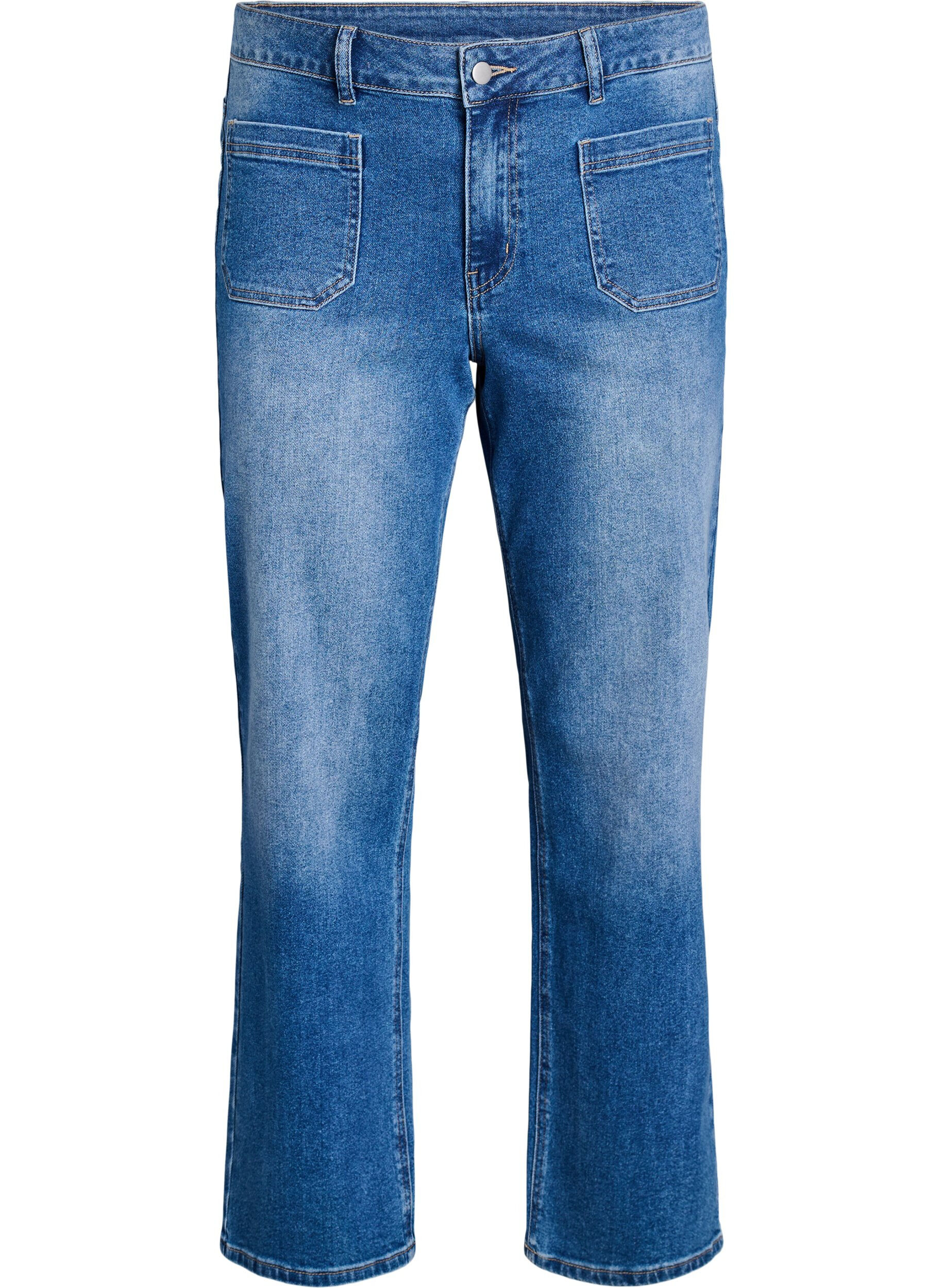Jeans met zakken aan de voorkant en rechte pijpen