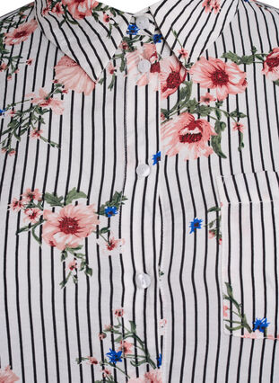 ZizziShirt met bloemenprint en smalle strepen, Black Striped AOP, Packshot image number 2