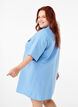 Gestreepte tuniek met knopen en borstzakken, Blauw, Model image number 2