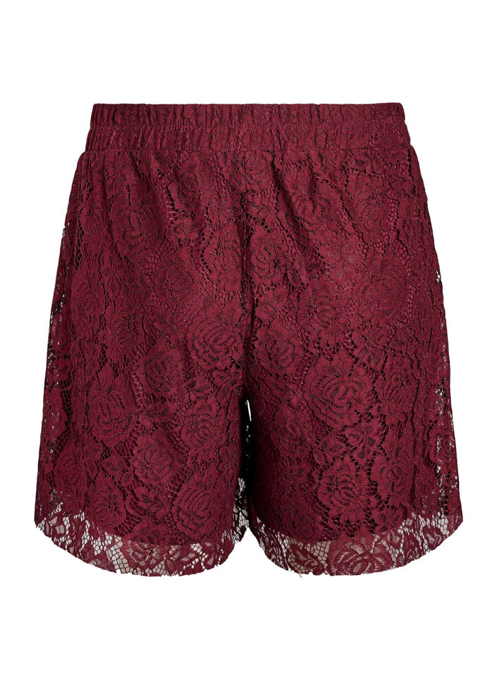 Luchtige kanten shorts, Donker Bordeaux, Packshot image number 1