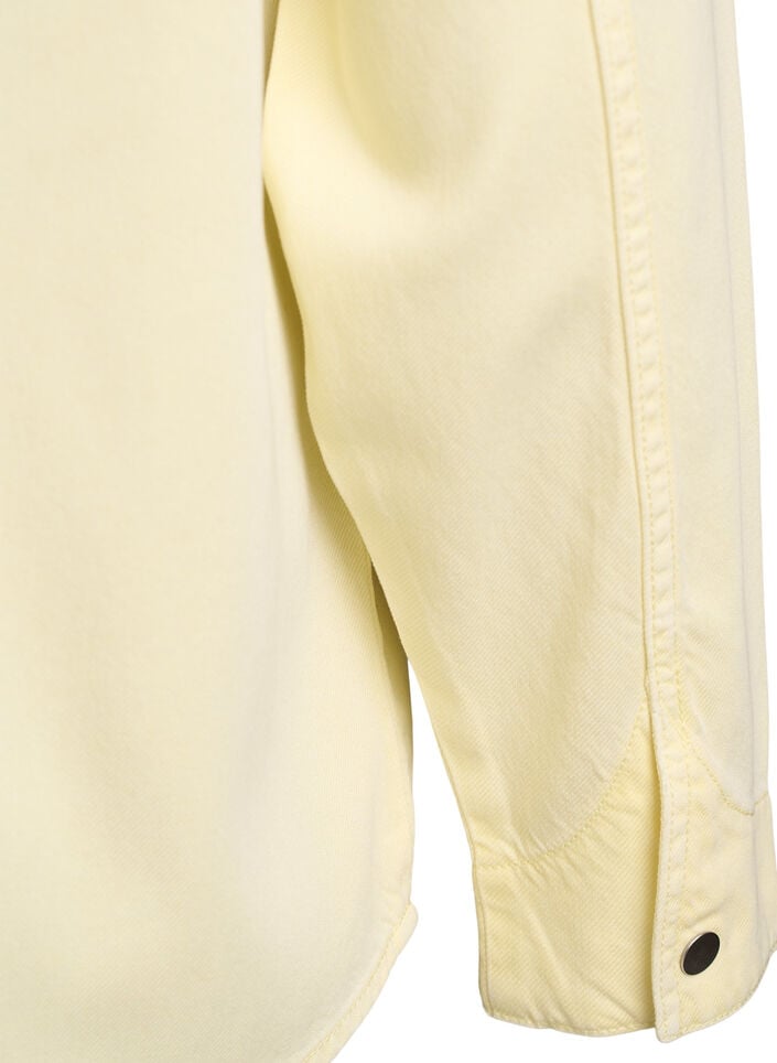 Spijkerblouse met borstzakken, Geel, Packshot image number 3