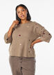 Jumper met hartjes en 3/4 mouwen, Bruin, Model image number 0
