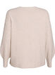 Gebreide top met opengewerkt patroon en ballonnen mouwen, Beige, Packshot image number 1