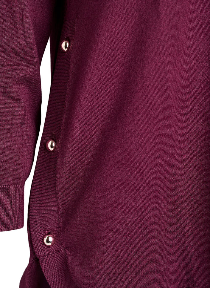 Gebreide blouse met knoopsluiting aan de zijkant, Rood, Packshot image number 3