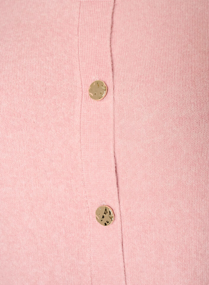 Cardigan in zacht breisel met goudkleurige knopen, Rood, Packshot image number 2