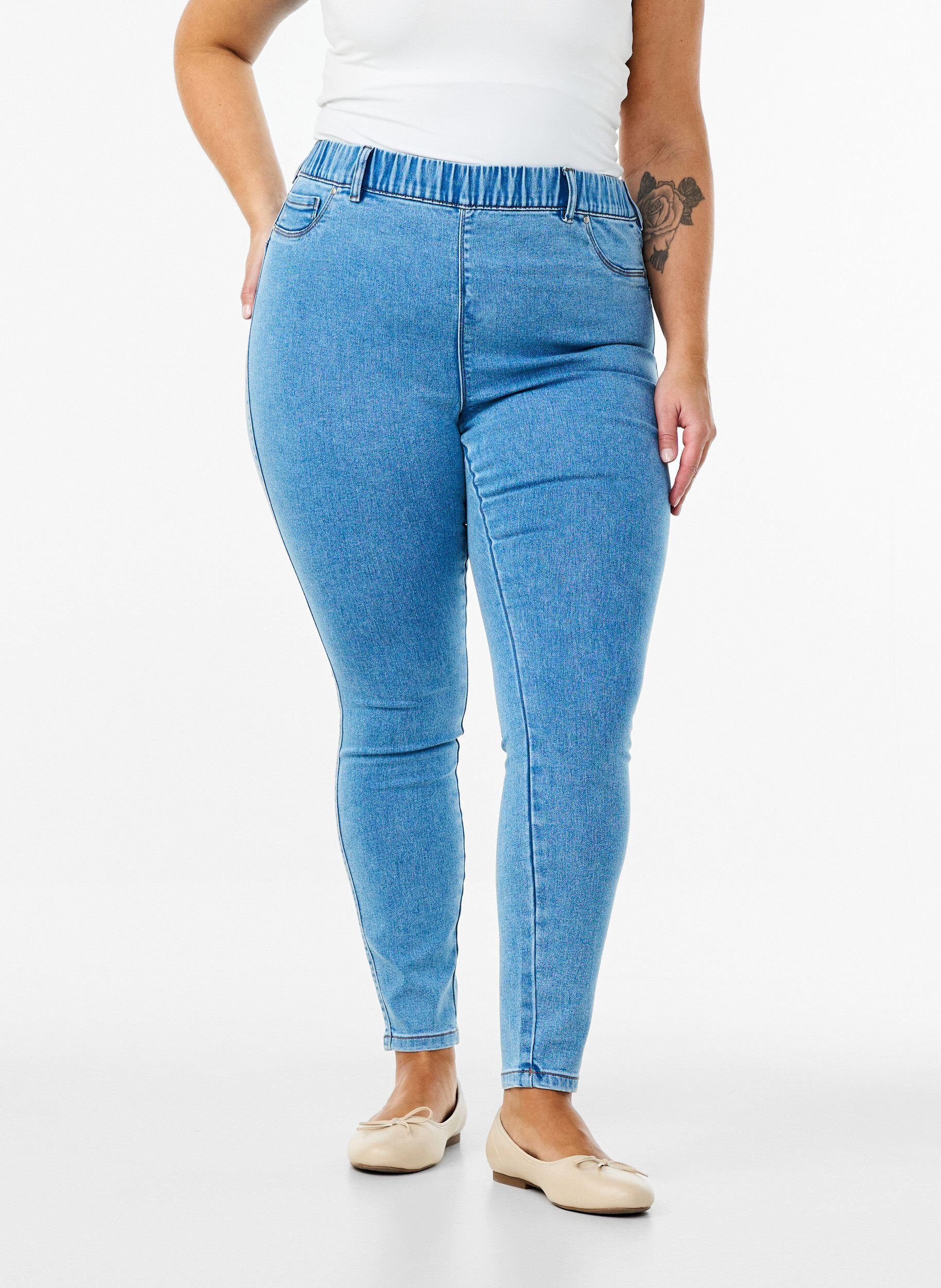 ZizziJeggings met hoge taille, Blauw, Model image number 2