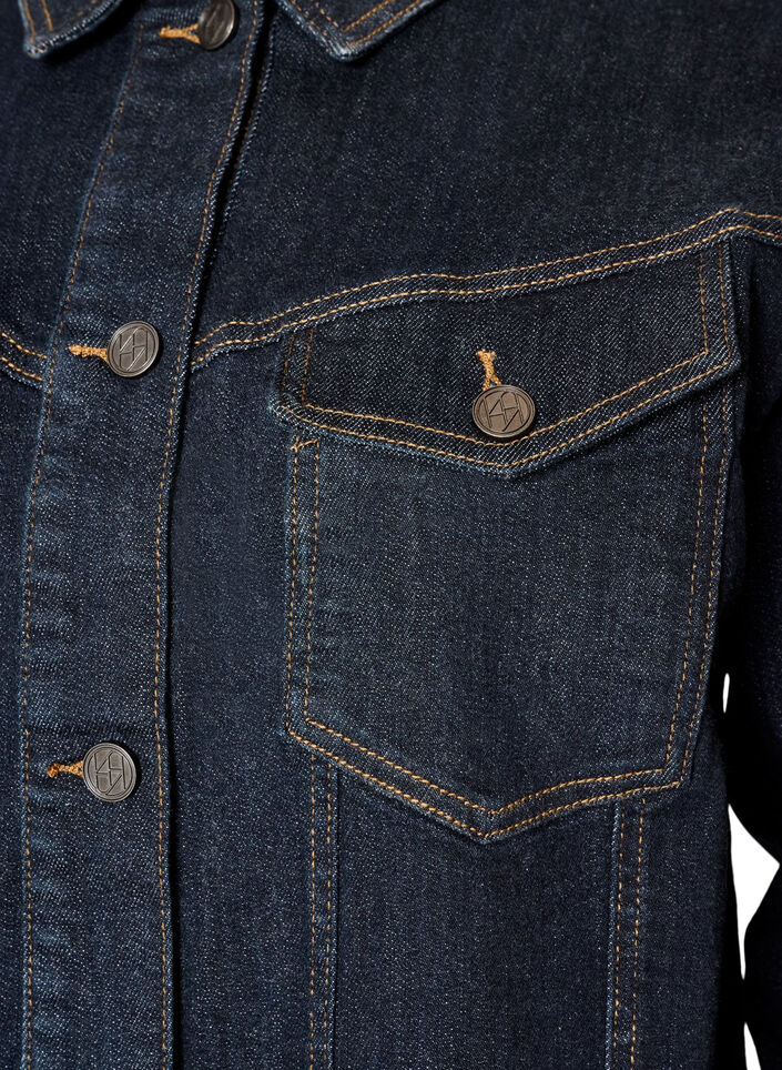 Klassiek denimjack met contrasterend stiksel, Blauw, Packshot image number 2
