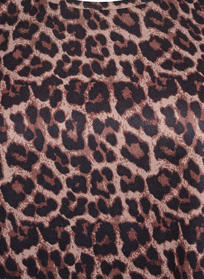 Korte A-lijn jurk met 7/8 mouwen, Bruin, Packshot image number 2