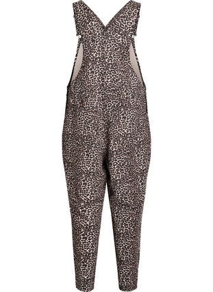 ZizziLuipaardprint denim tuinbroek, Light LEO, Packshot image number 1