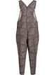 Luipaardprint denim tuinbroek, Bruin, Packshot image number 1
