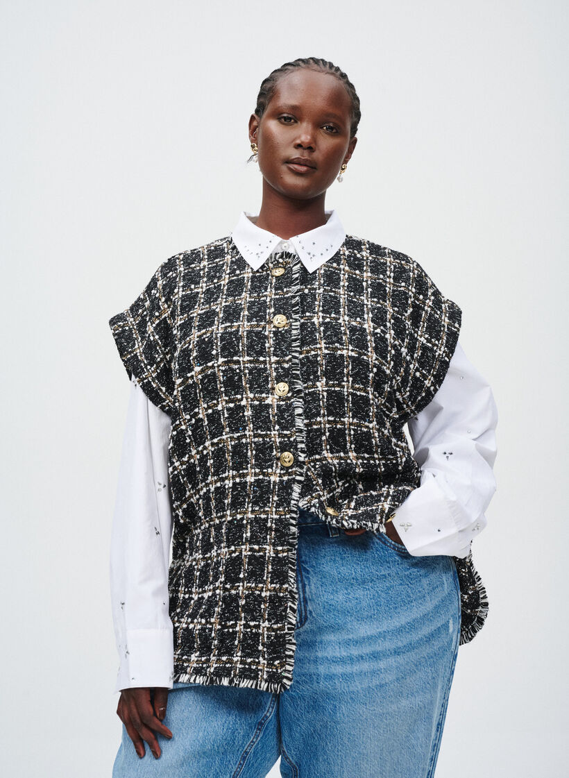 Shirt met strassteentjes, Wit, Image image number 0