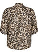 Los shirt met dierenprint en borstzakken, Bruin, Packshot image number 1