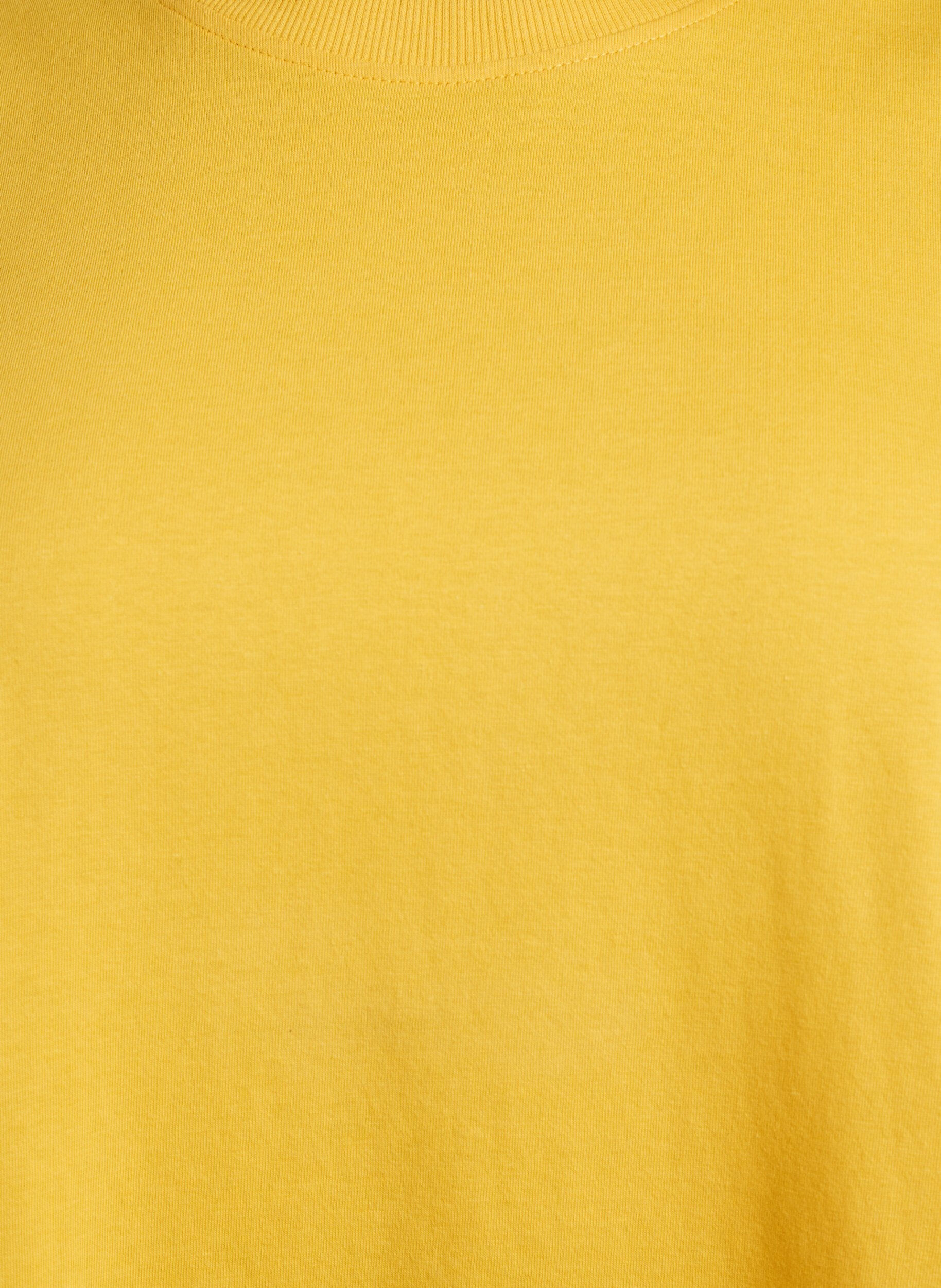 ZizziBasic katoenen T-shirt met ronde hals, Geel, Packshot image number 2