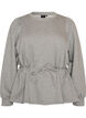 Blouse met strik en pofmouwen, Grijs, Packshot image number 0