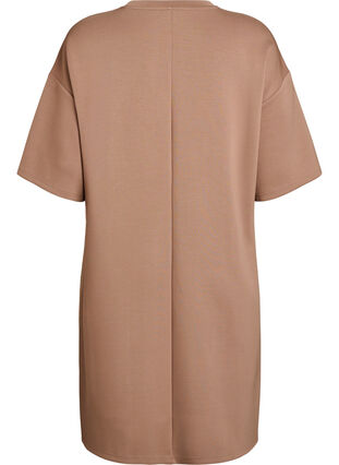 ZizziT-shirtjurk van jersey met zijsplitten, Bruin, Packshot image number 1