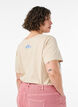 Katoenen T-shirt met print, Beige, Model image number 2