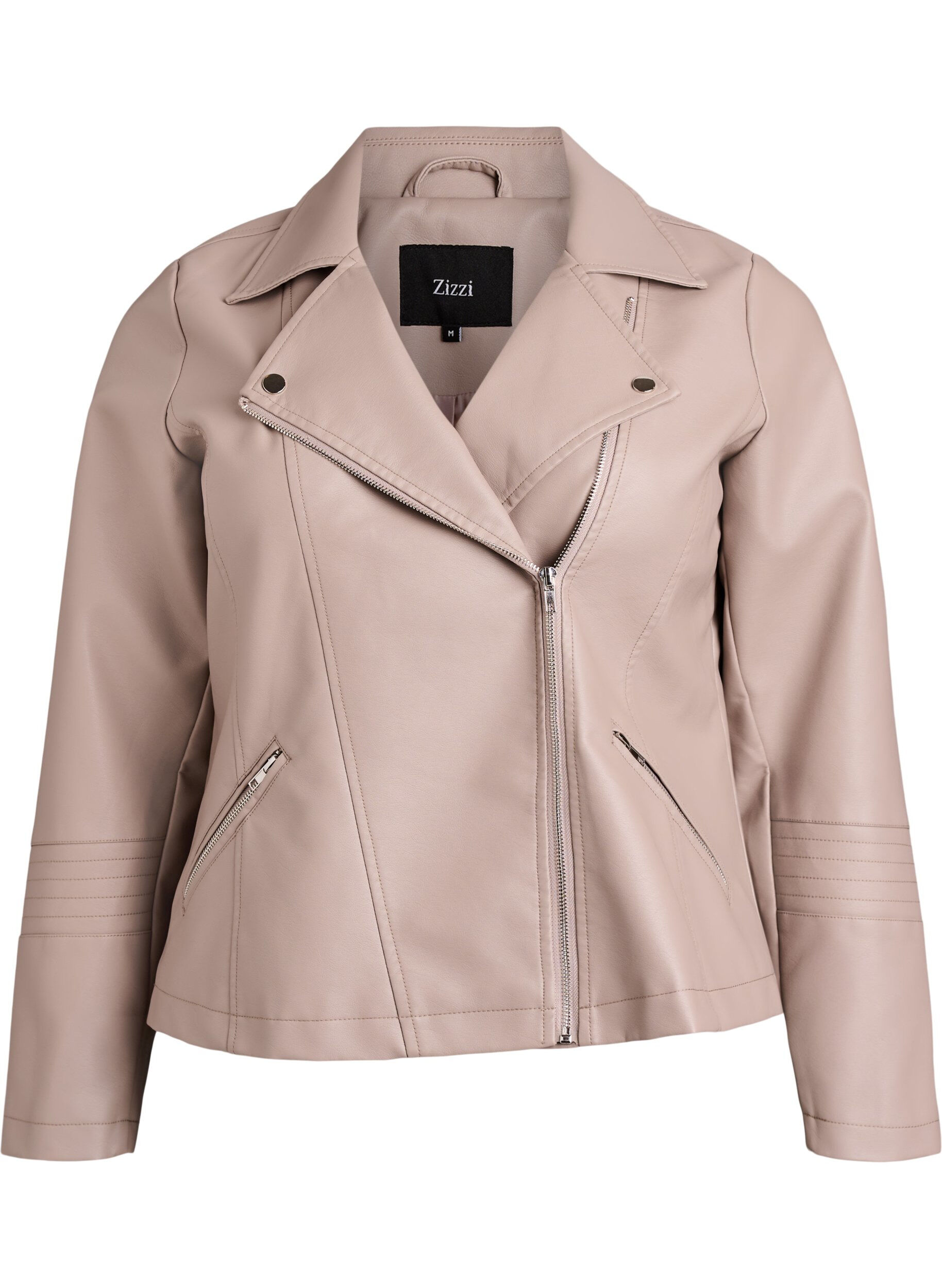ZizziBikerjack in imitatieleer, Beige, Packshot image number 0