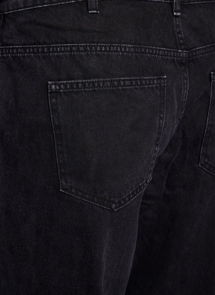 Straight-fit jeans met een strikceintuur, Zwart, Packshot image number 3