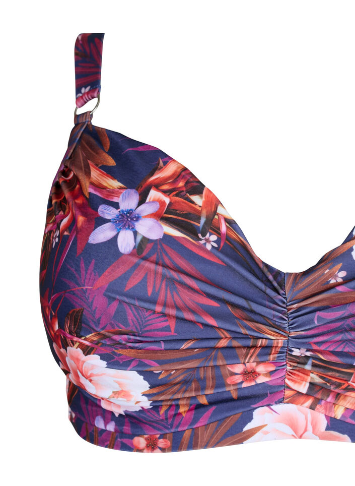 Bikini beha met opdruk en beugel, Purple Flower, Packshot image number 2