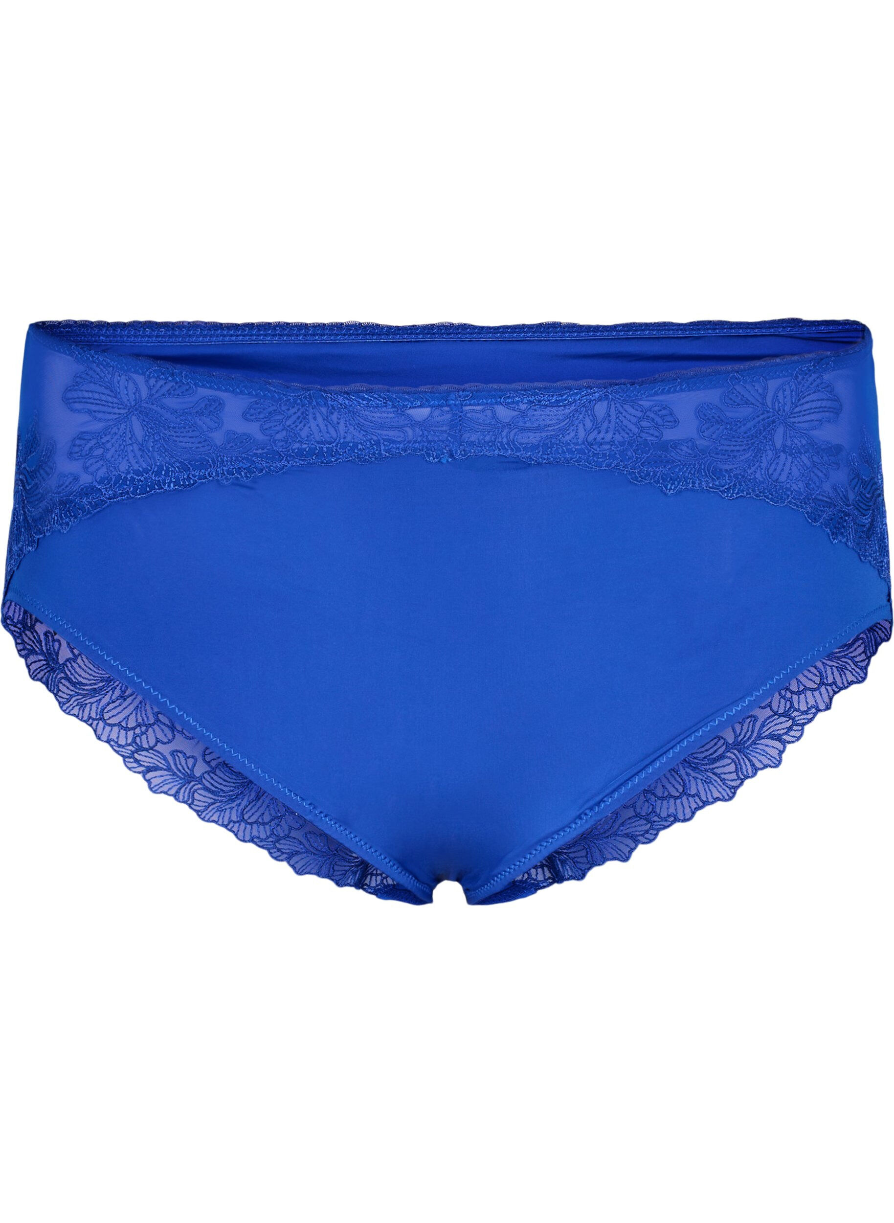 Culotte en microfibre et &agrave; dentelle florale