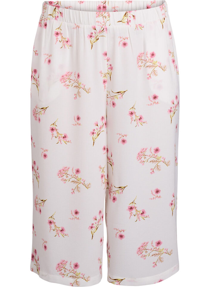 Culotte broek met print, Wit, Packshot image number 0