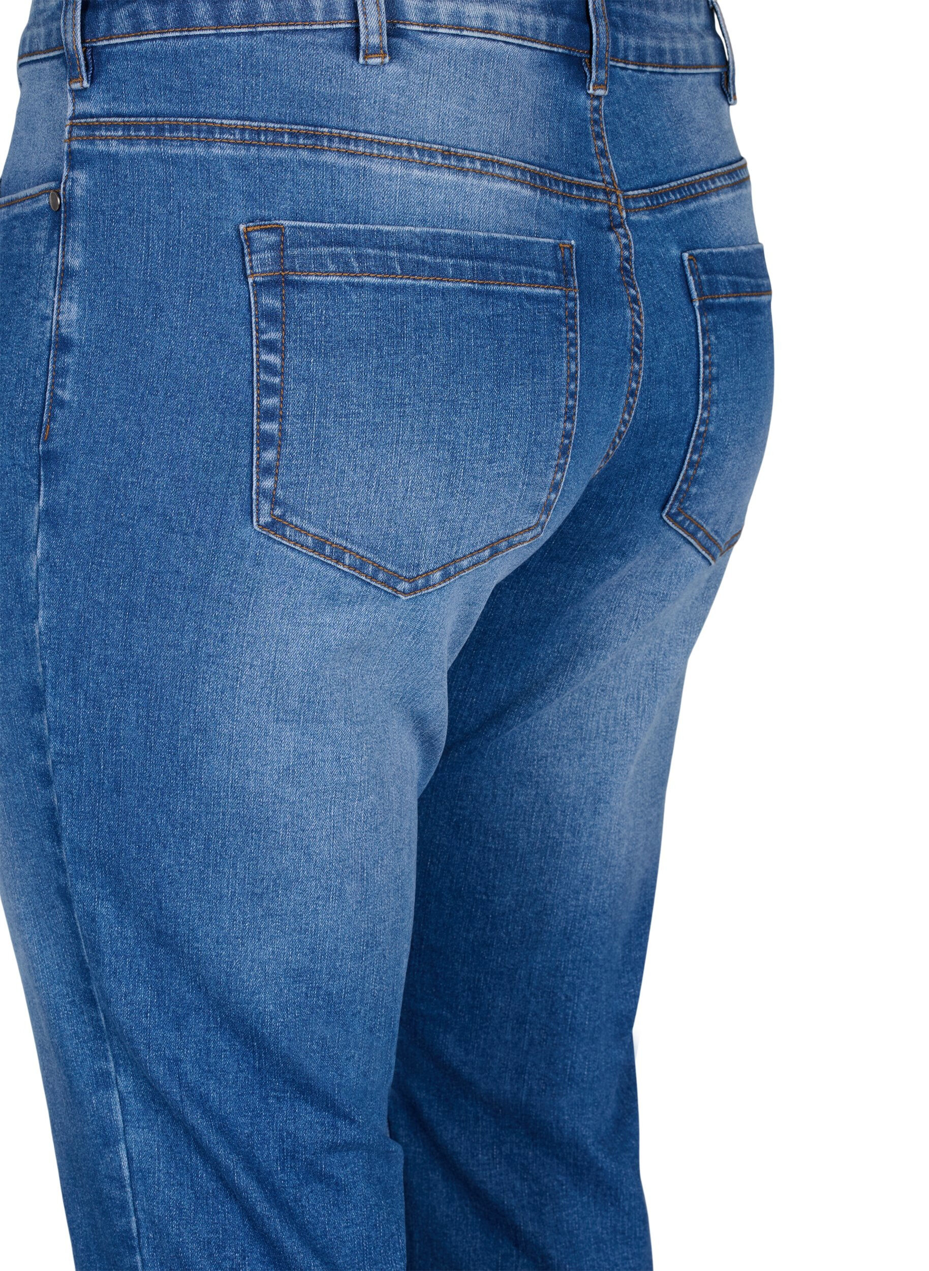 Zizzi Pantacourt Emily coupe slim en denim, Blue Denim, Packshot image number 3