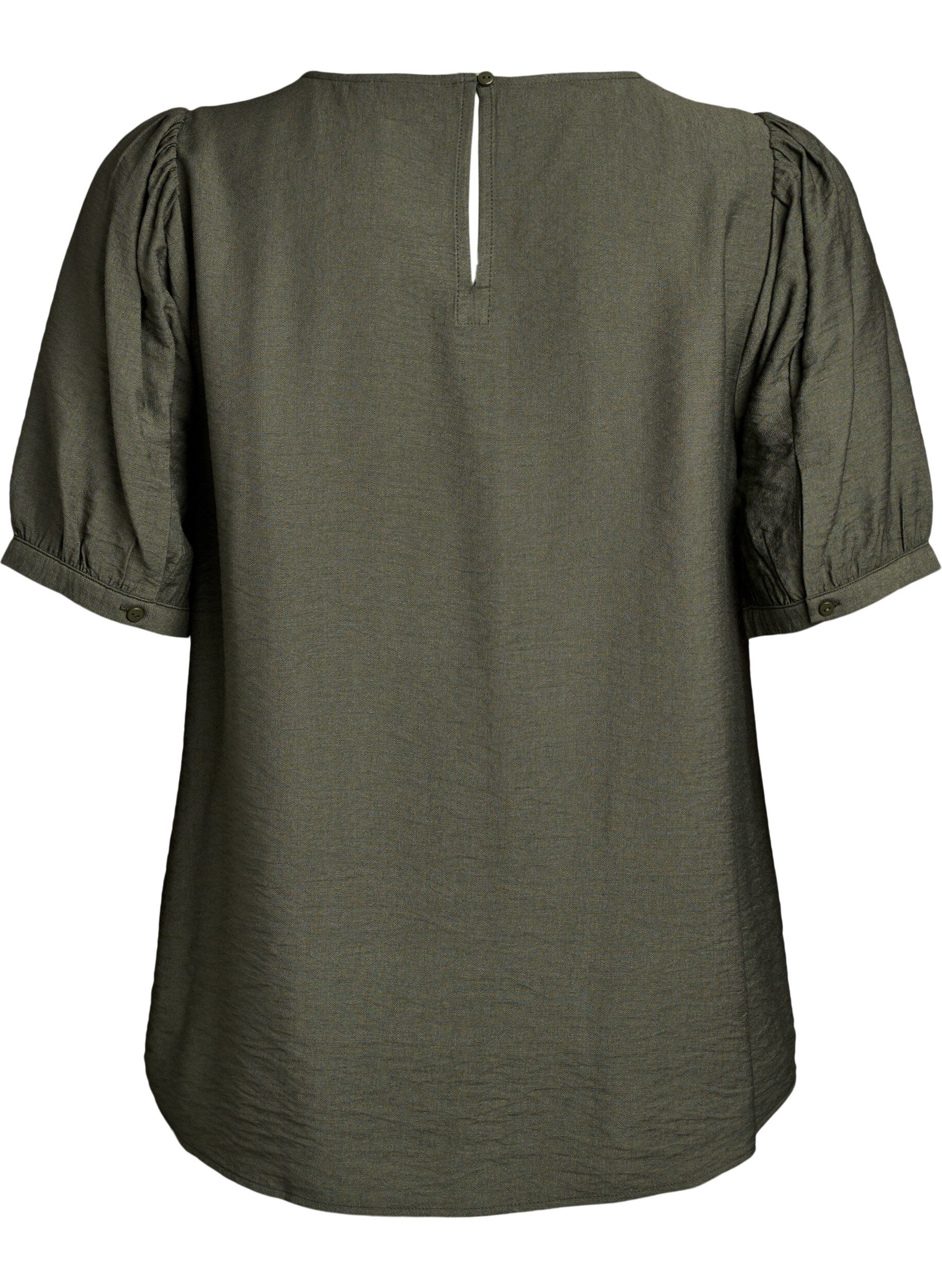 ZizziViscose blouse met 1/2 mouwen, Groen, Packshot image number 1