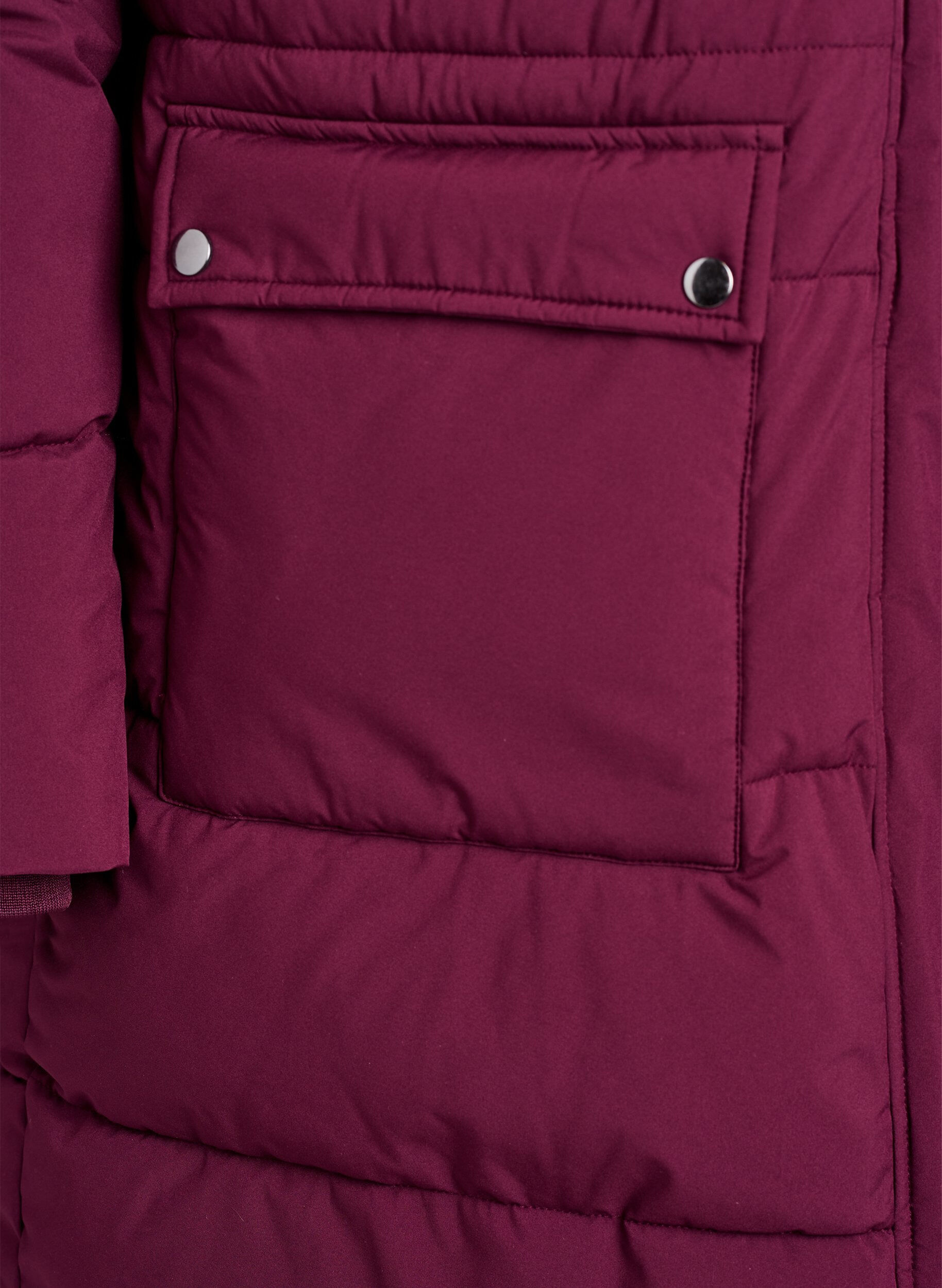 ZizziWaterafstotende parka met imitatiebontkraag, Donker Bordeaux, Packshot image number 3