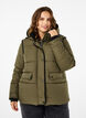 Korte puffer jas met contrastdetails, Groen, Model image number 0