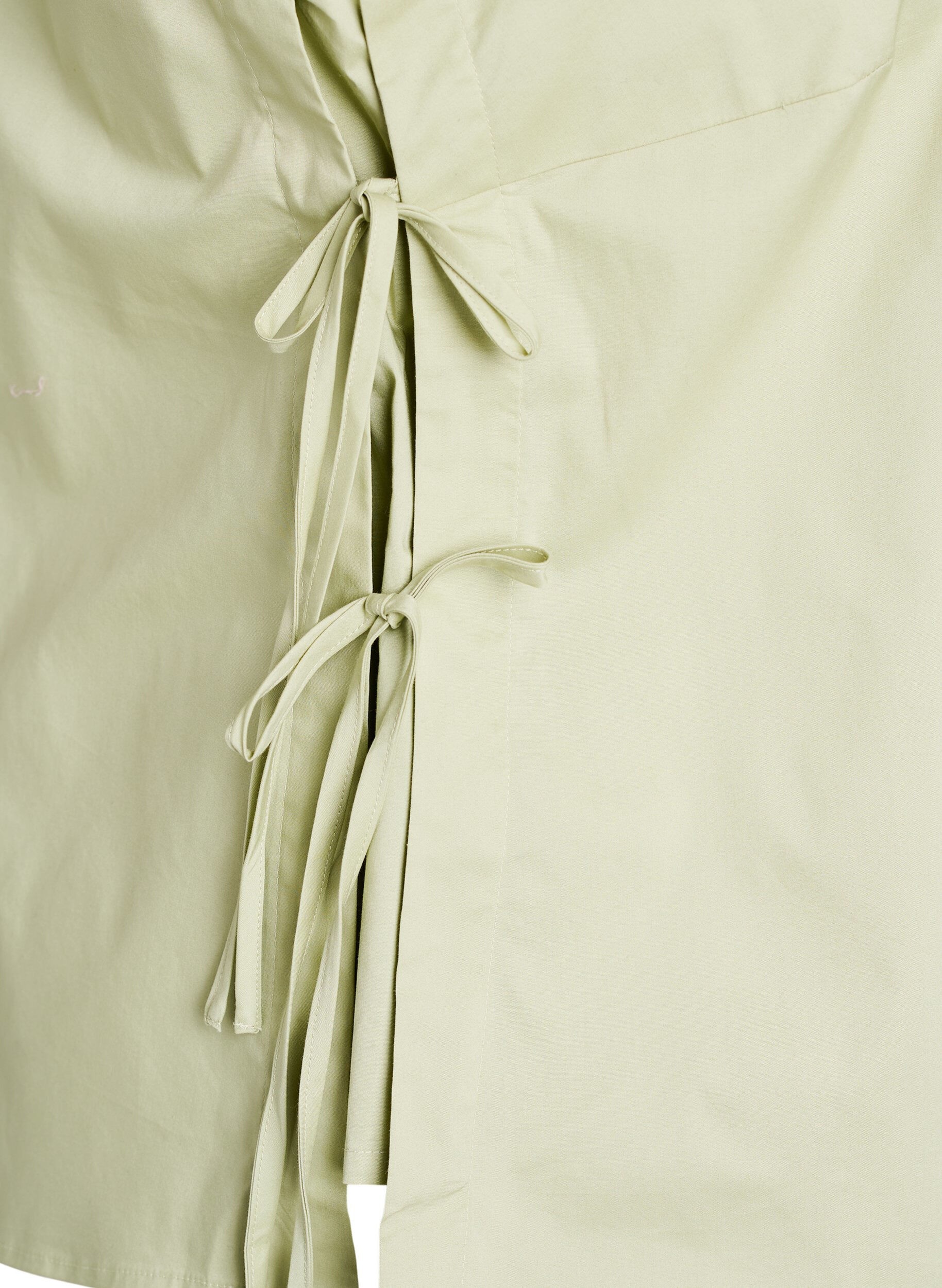 ZizziMouwloze top met strikdetail aan de zijkanten, Groen, Packshot image number 3