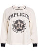 Sweatshirt van gestructureerde jersey met frontprint, Beige, Packshot image number 0