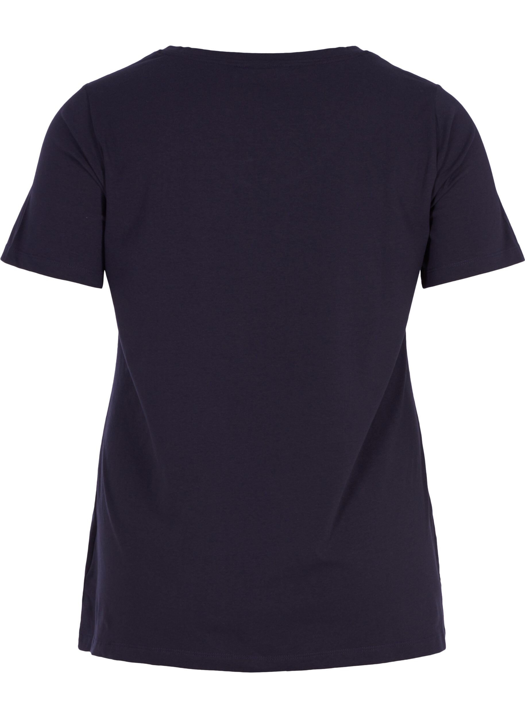 ZizziEffen basic katoenen T-shirt, Blauw, Packshot image number 1