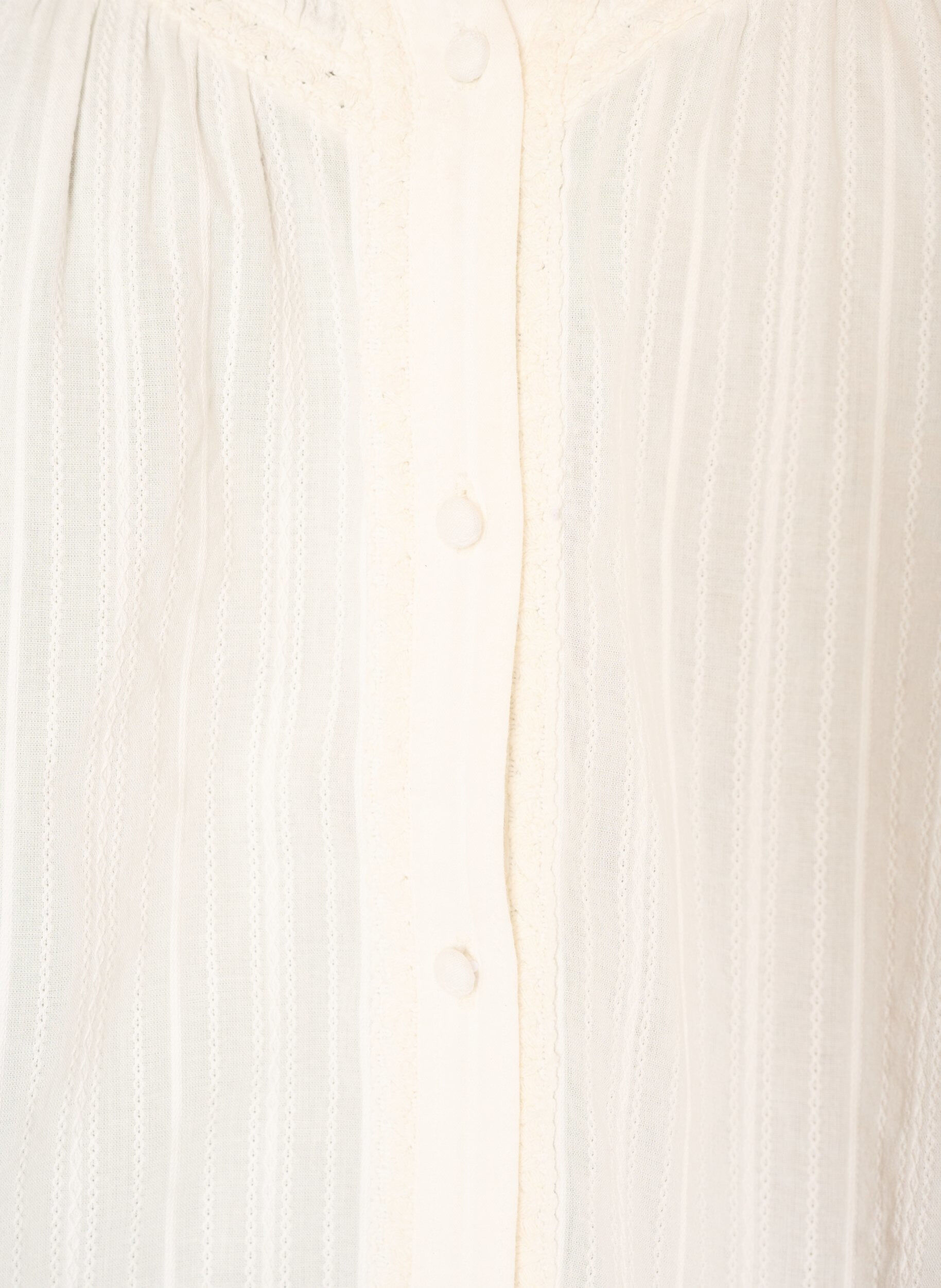 ZizziKatoenen blouse met decoratieve banden, Vanille, Packshot image number 2
